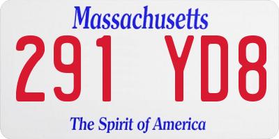 MA license plate 291YD8
