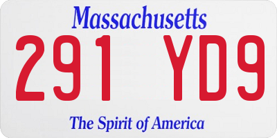 MA license plate 291YD9