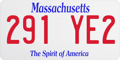 MA license plate 291YE2
