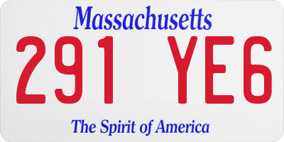 MA license plate 291YE6