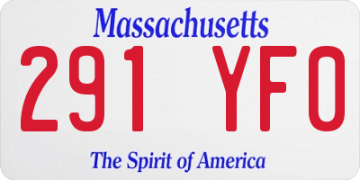 MA license plate 291YF0