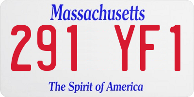 MA license plate 291YF1