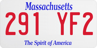 MA license plate 291YF2
