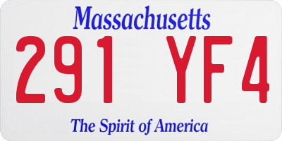 MA license plate 291YF4