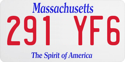 MA license plate 291YF6