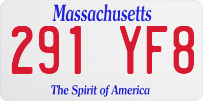 MA license plate 291YF8