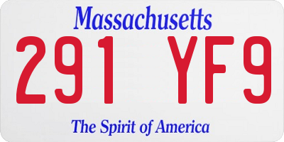 MA license plate 291YF9