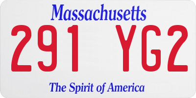 MA license plate 291YG2