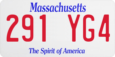 MA license plate 291YG4