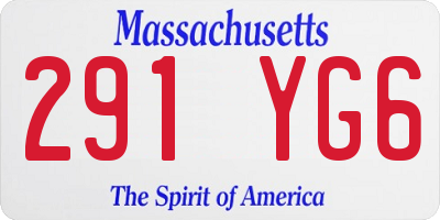 MA license plate 291YG6