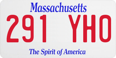MA license plate 291YH0