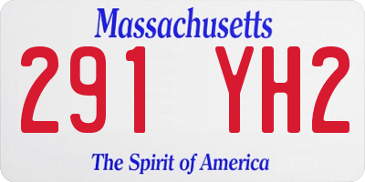 MA license plate 291YH2