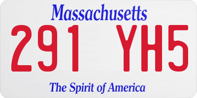 MA license plate 291YH5