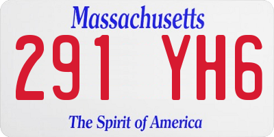 MA license plate 291YH6