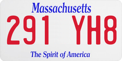 MA license plate 291YH8