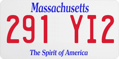 MA license plate 291YI2