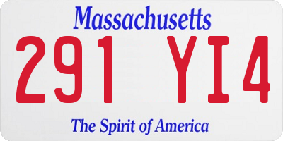 MA license plate 291YI4