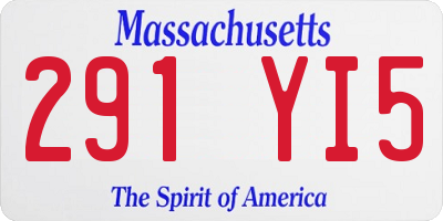 MA license plate 291YI5