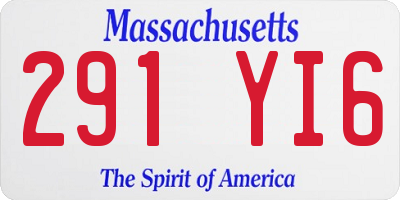 MA license plate 291YI6