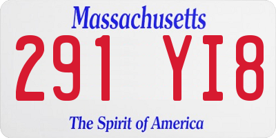 MA license plate 291YI8