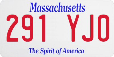 MA license plate 291YJ0