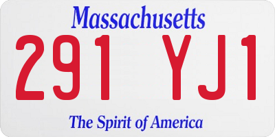 MA license plate 291YJ1