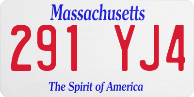 MA license plate 291YJ4