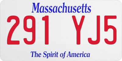 MA license plate 291YJ5