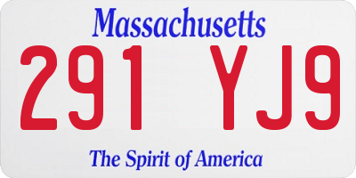 MA license plate 291YJ9