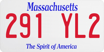 MA license plate 291YL2