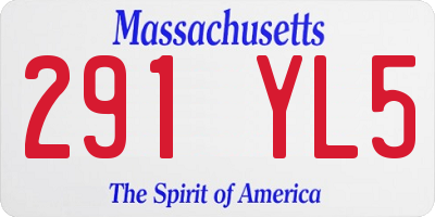 MA license plate 291YL5