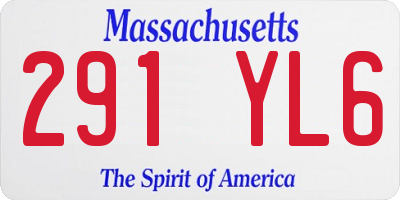 MA license plate 291YL6