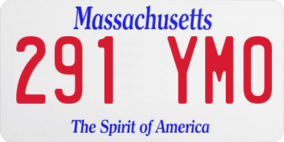 MA license plate 291YM0