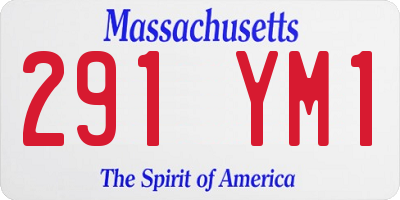 MA license plate 291YM1