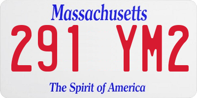 MA license plate 291YM2