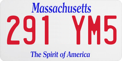 MA license plate 291YM5