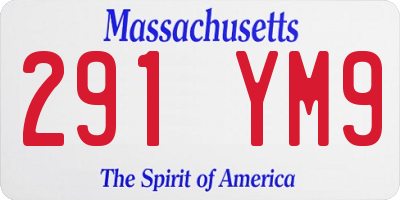 MA license plate 291YM9