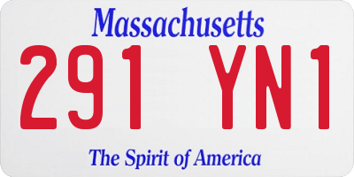 MA license plate 291YN1