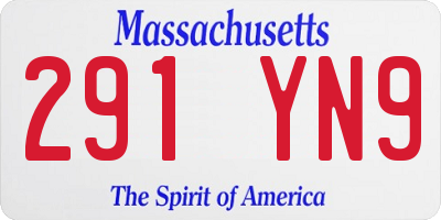 MA license plate 291YN9