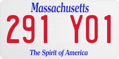 MA license plate 291YO1