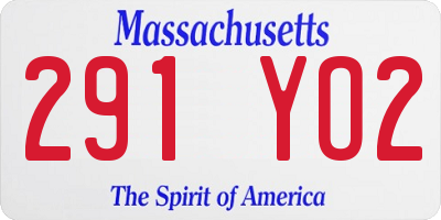 MA license plate 291YO2