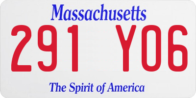 MA license plate 291YO6