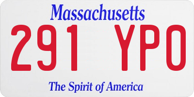 MA license plate 291YP0