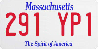MA license plate 291YP1