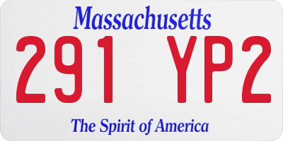 MA license plate 291YP2