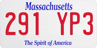 MA license plate 291YP3