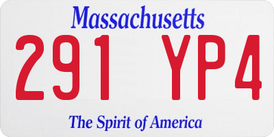 MA license plate 291YP4