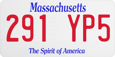 MA license plate 291YP5
