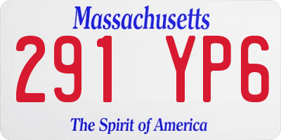 MA license plate 291YP6