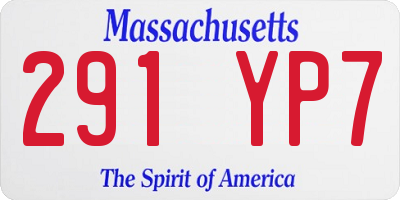 MA license plate 291YP7